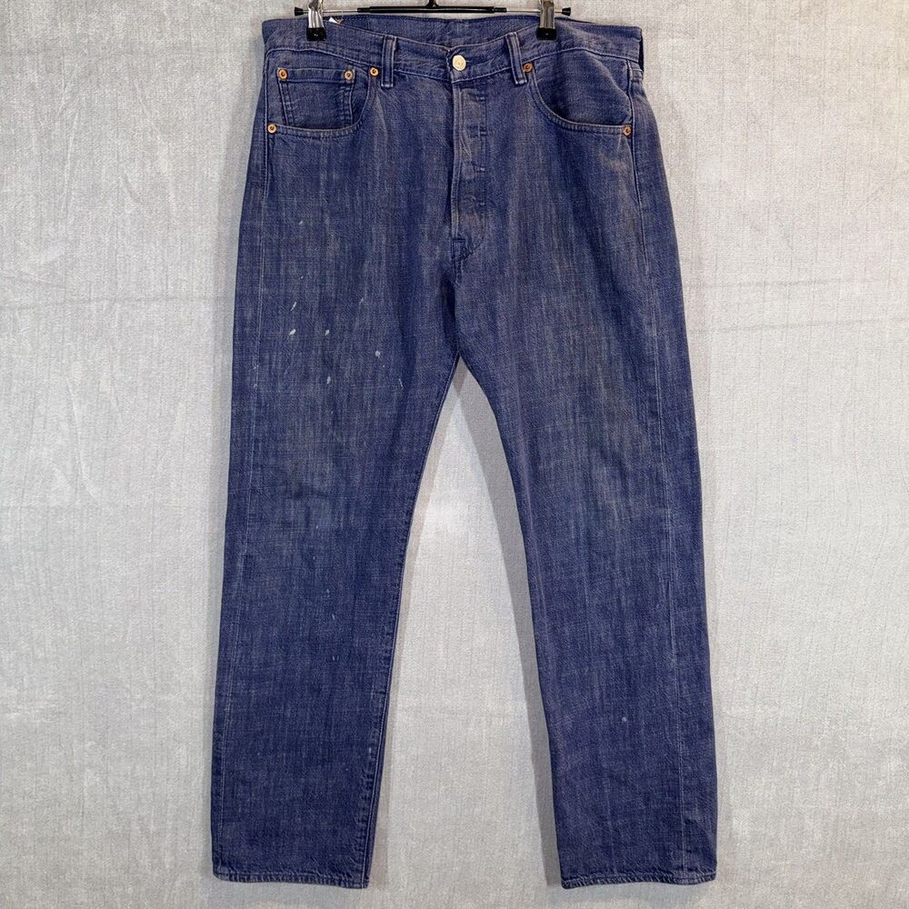 Levi's 501 White Oak Cone Denim Jeans 34x32 Blue Button Fly Americana Heritage